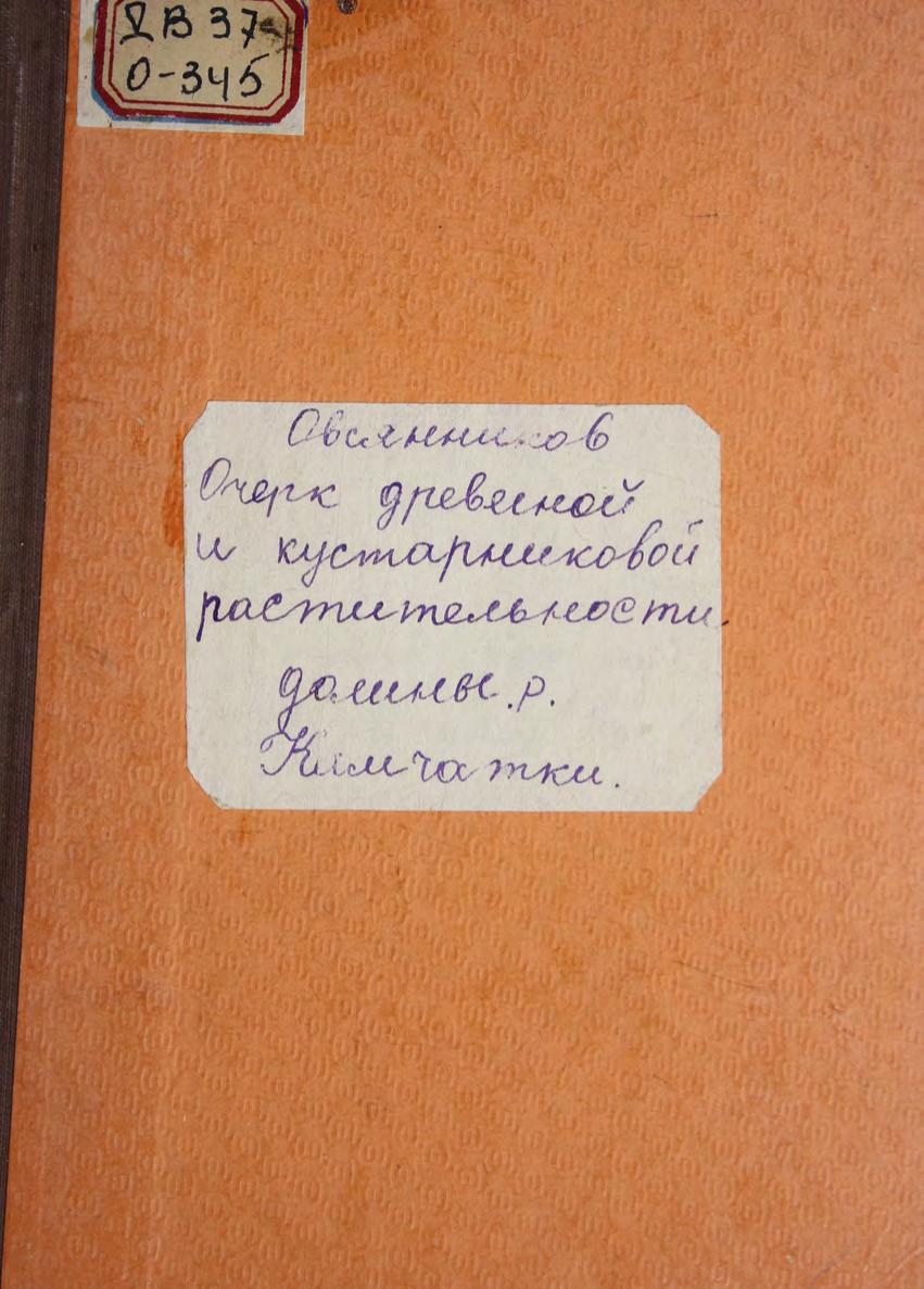 Овсянников, В. Ф. Очерк древесной и кустарниковой растительности долины р. Камчатки м