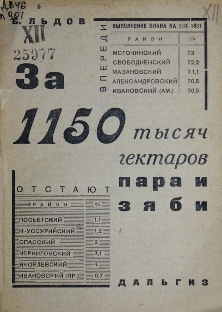 За 1150 тысяч гектаров пара и зяби